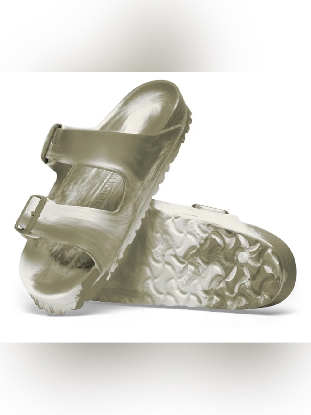 Birkenstock Arizona EVA Sandals in Olive Metallic Size (40)